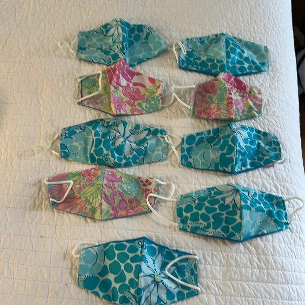 9 Fabric face mask! Palm Beach, tropical famous designer up cycle handmade New